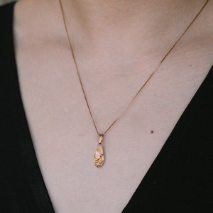 Rose gold bridal necklace Rose gold drop necklace Dainty rose gold necklace Pink gold necklace Elegant necklace Rose gold teardrop necklace image 2