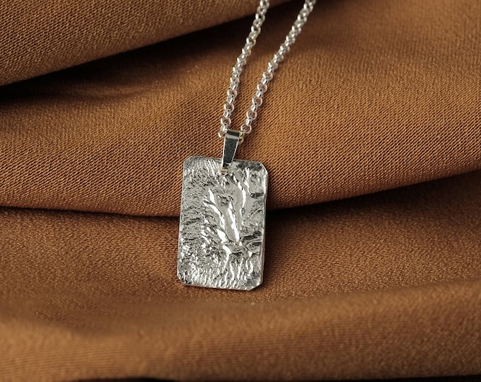 Collier pendentif en argent pour homme, collier en argent pour homme pour homme, cadeau petit ami pour homme, pendentif rectangle, pendentif carré, bijoux pour homme pour homme