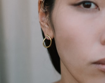 Thin hoop earrings Dainty hoops Small gold hoop earrings Unique hoop earrings Small gold hoops Double sided earrings Everyday jewelry gift