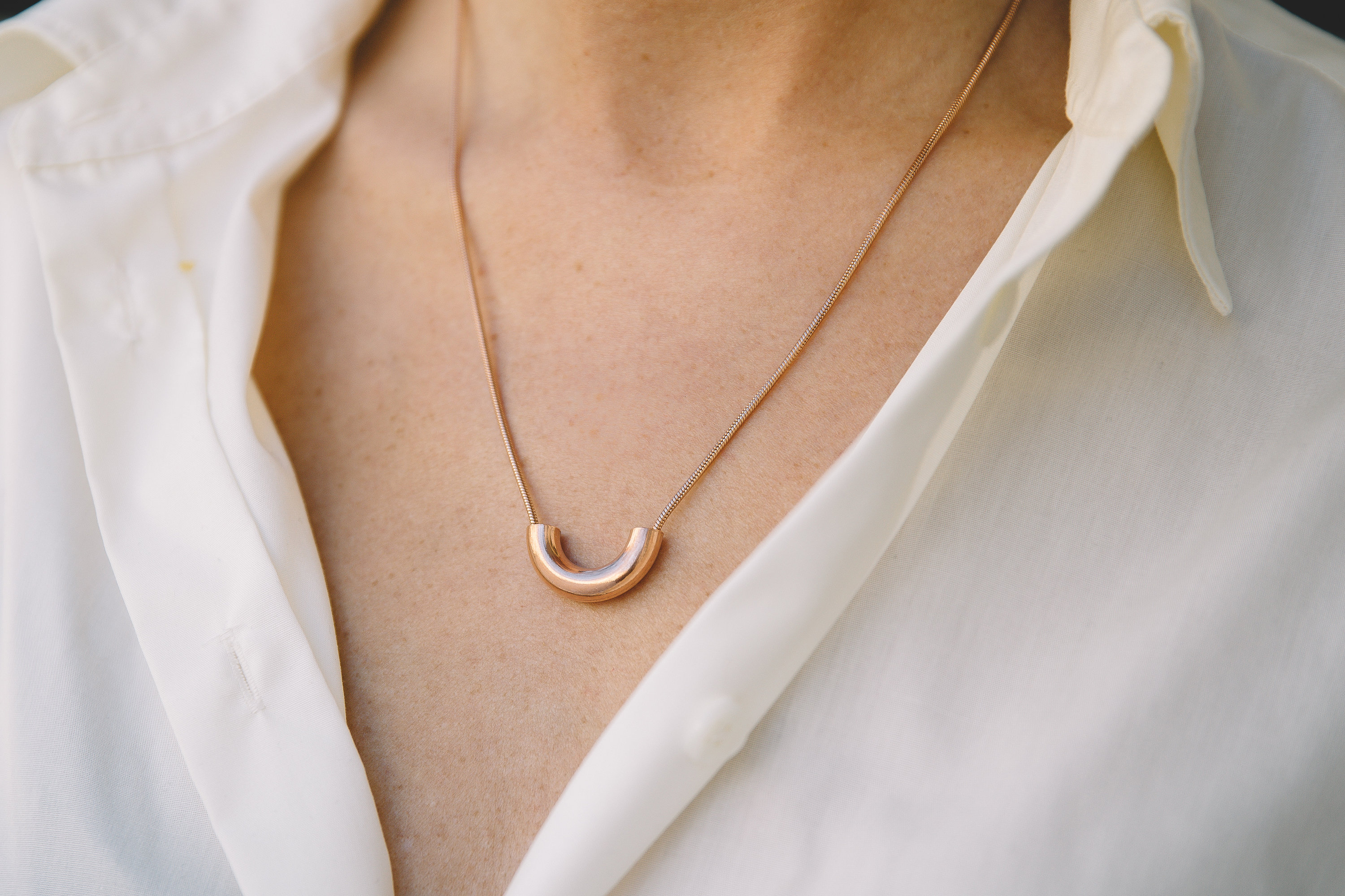 Simple rose gold necklace dainty, Jewelry gifts for her, Copper wedding anniversary gift for her, Minimalist necklace, Layering necklace