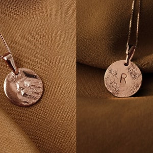 Collar personalizado de oro rosa para mujer, cadena medallón con collar de letras colgante inicial de oro rosa collar inicial grabado oro rosa