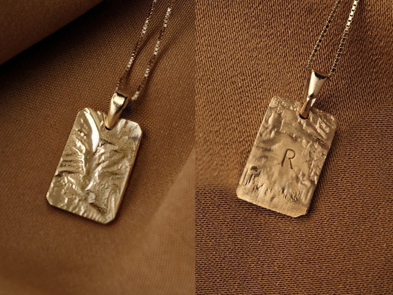 Rose gold Anfang Halskette, personalisierte Kette Rose gold Charme Charme Halskette, quadratische Anhänger, personalisierte Halskette Roségold mit Initial Bild 8