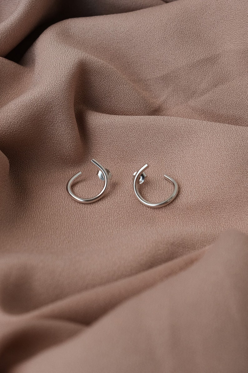 Tiny gold hoop earrings Mini hoops Gold plated small hoop earrings Gold stud earrings Tiny gold hoops Mini gold hoop earrings Gift for her image 8