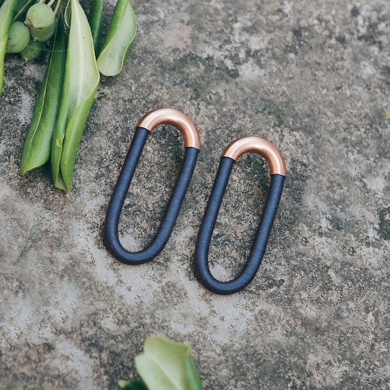 Blue statement earrings, Long statement earrings, Rose gold long earrings, Light blue earrings, Extra long earrings, Edgy modern earrings