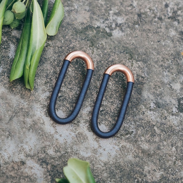 Blue statement earrings, Long statement earrings, Rose gold long earrings, Light blue earrings, Extra long earrings, Edgy modern earrings