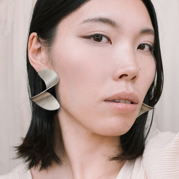Huge Earrings Oversized Earrings Big Silver Earrings Extra Large