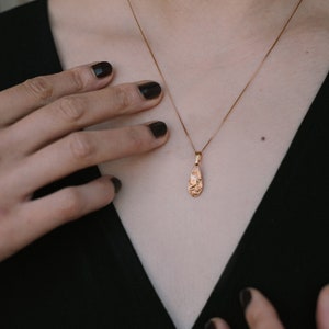 Rose gold bridal necklace Rose gold drop necklace Dainty rose gold necklace Pink gold necklace Elegant necklace Rose gold teardrop necklace image 7