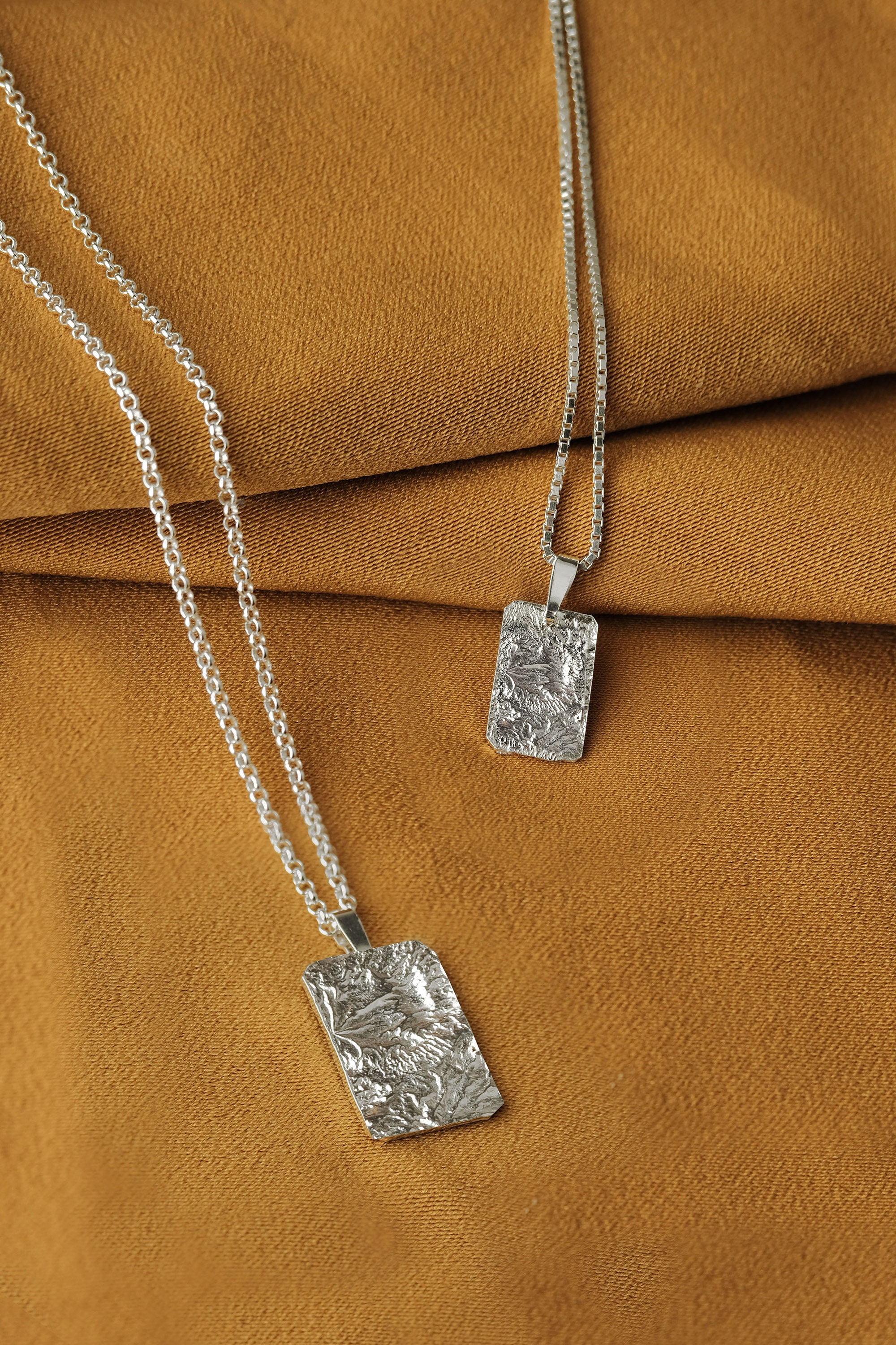 Silver square pendant necklace deals