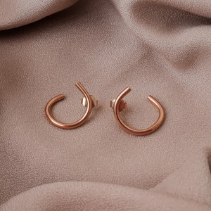 Tiny gold hoop earrings Mini hoops Gold plated small hoop earrings Gold stud earrings Tiny gold hoops Mini gold hoop earrings Gift for her image 9