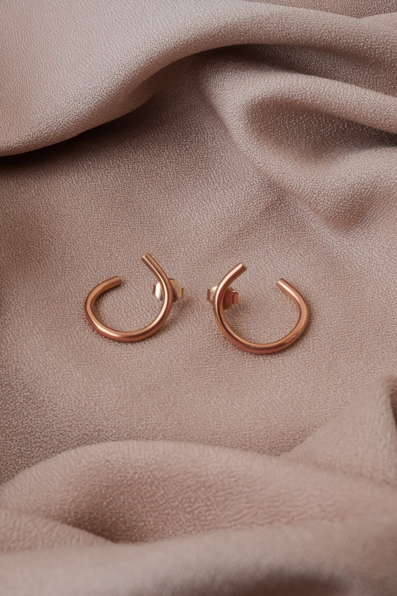 Tiny gold hoop earrings Mini hoops Gold plated small hoop earrings Gold stud earrings Tiny gold hoops Mini gold hoop earrings Gift for her image 9