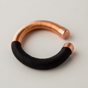 Gift for Architect, Rose gold Bracelet For Women, Black statement bracelet, Contemporary jewelry, Girlfriend gift image 3