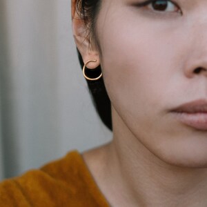 Tiny gold hoop earrings Mini hoops Gold plated small hoop earrings Gold stud earrings Tiny gold hoops Mini gold hoop earrings Gift for her image 4