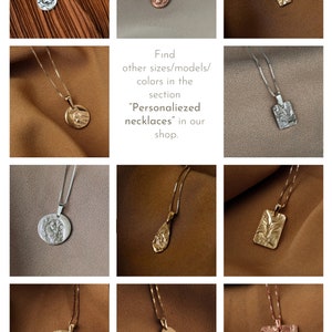 Rose gold Anfang Halskette, personalisierte Kette Rose gold Charme Charme Halskette, quadratische Anhänger, personalisierte Halskette Roségold mit Initial Bild 7
