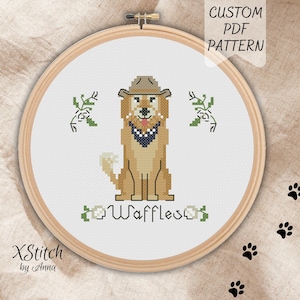 Personalized pet commission cross stitch pattern - сustom portrait from photo, Dog lover Cat mom gift