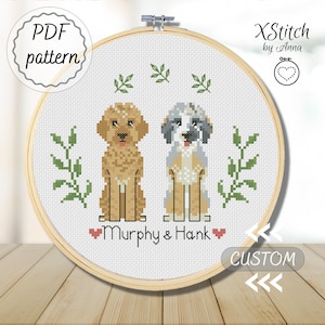 Custom pet commission portrait cross stitch pattern personalized pet ornament dog lover gift cat mom gift