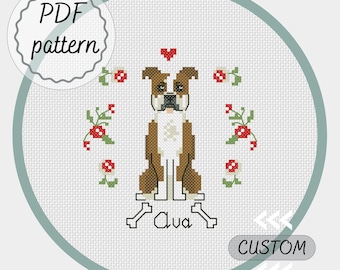 Custom pet commission portrait cross stitch pattern Dog lover gift Personalized gifts for cat lovers