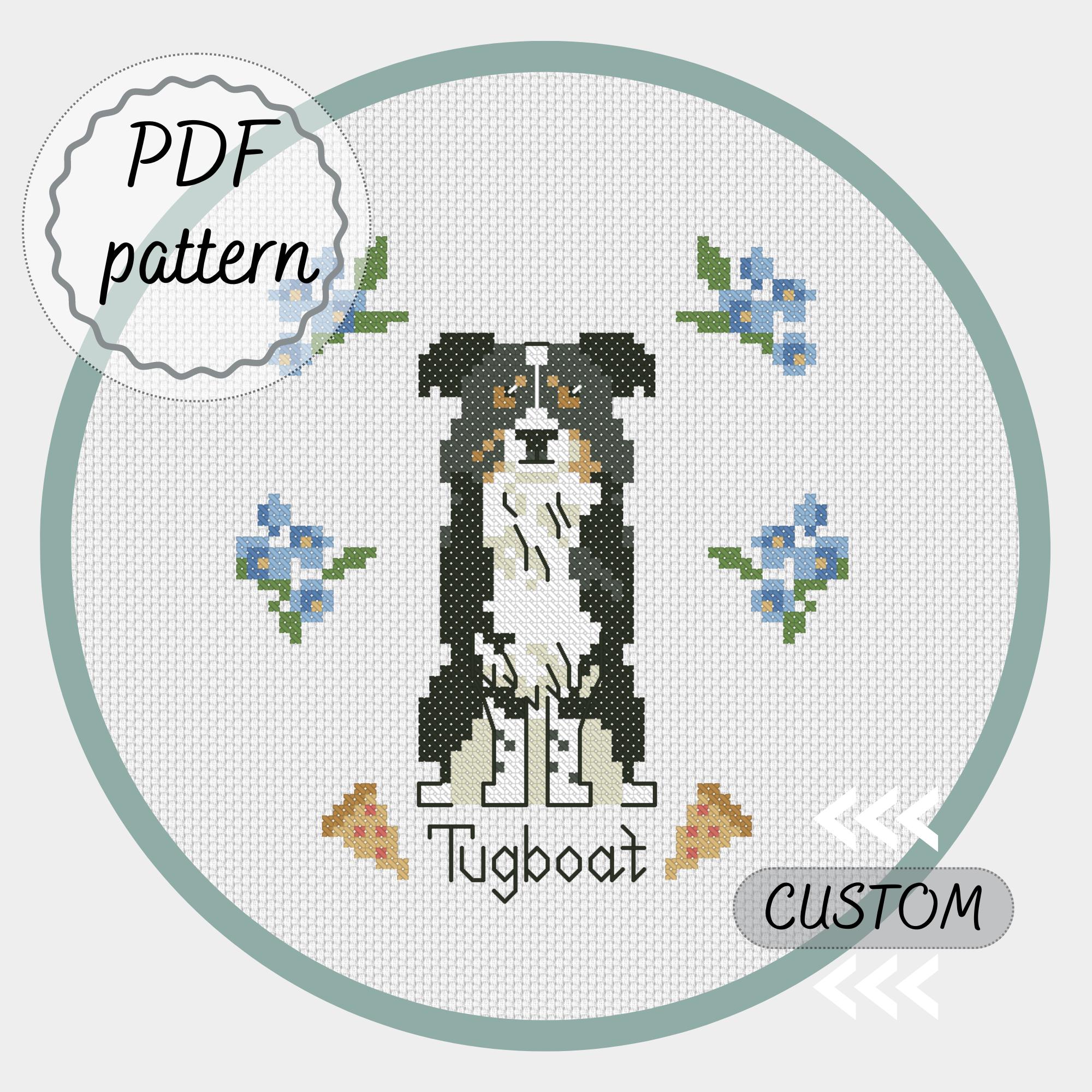 Custom cross stitch dog portrait modern cross stitch pattern for dog lovers dog mom gift pet portrait from photo