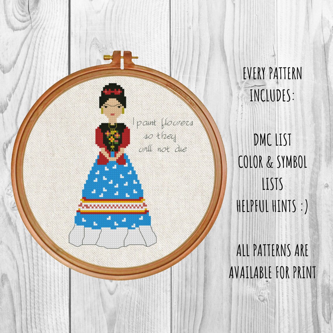 Mexican artist cross stitch pattern counted cross stitch | Etsy