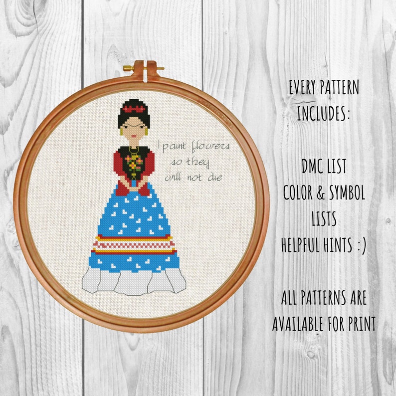 Mexican artist cross stitch pattern counted cross stitch | Etsy