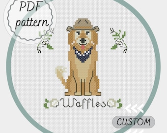 Personalized pet commission cross stitch pattern Custom portrait from photo dog lover gift Cat mom gift