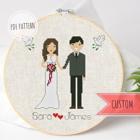 Custom Wedding Portrait From Photo 2nd Anniversary Gift Etsy