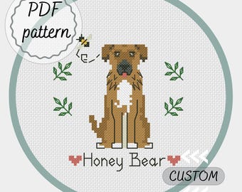 Personalized dog portrait Custom gifts for cat lovers Dog dad gift Pet parent sympathy gift Cross stitch pattern