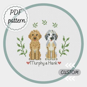 Custom pet commission portrait cross stitch pattern personalized pet ornament dog lover gift cat mom gift