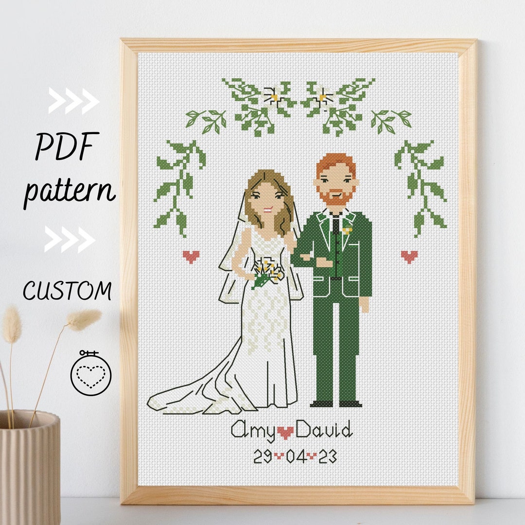 Custom Wedding Newlywed Gift for Couple Cross Stitch Pattern - Etsy