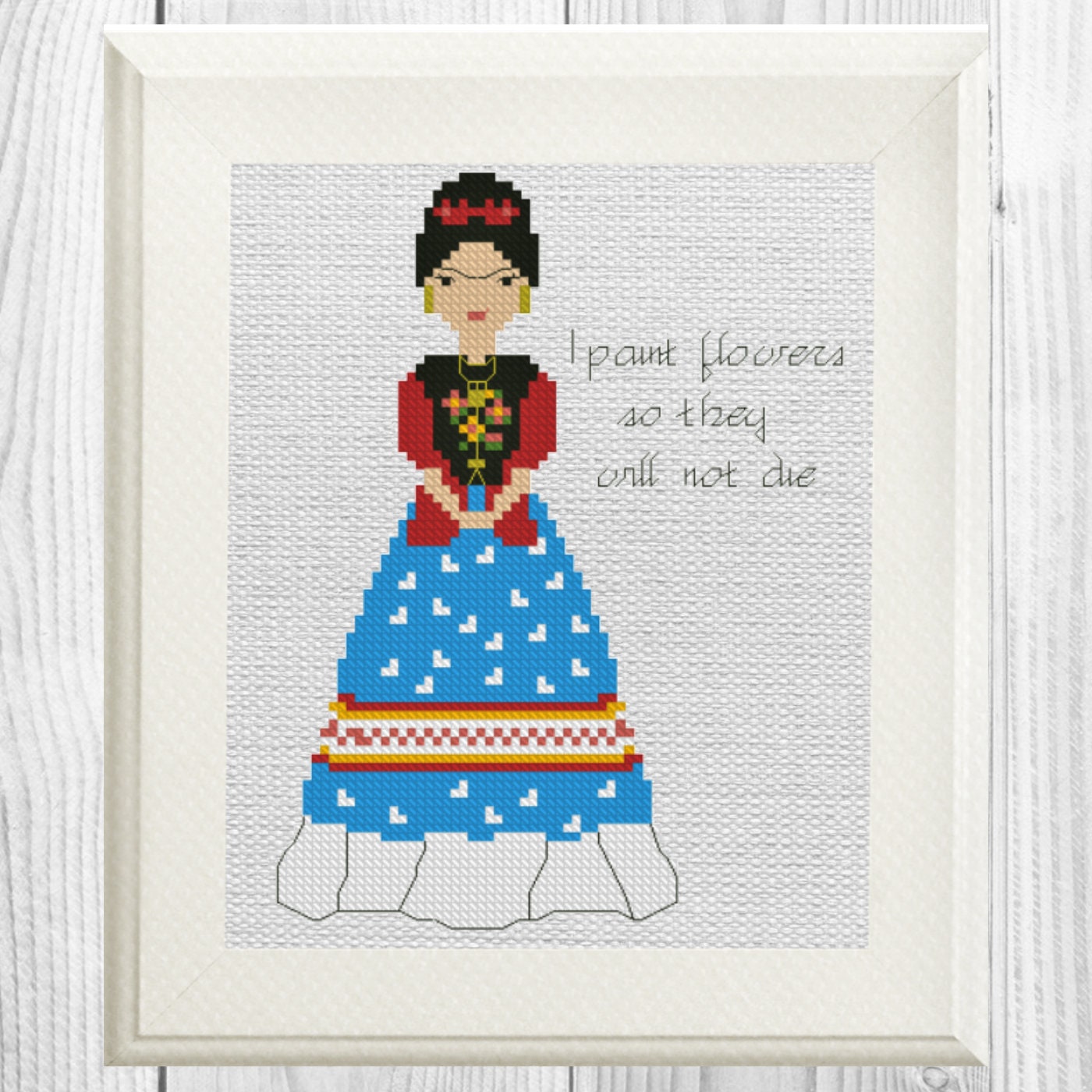 Mexican artist cross stitch pattern counted cross stitch Etsy