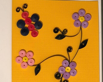 Quilled flowers card