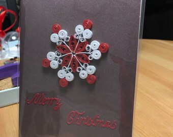 Merry Christmas quilled Christmas cards handmade, holiday cards for teachers, snowflake Christmas cards blank inside, seasons greeting cards
