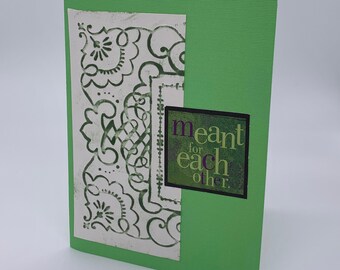 Meant for each other embossed card