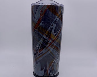 Swirls hydro dipped travel cup 20 oz with lid and straw