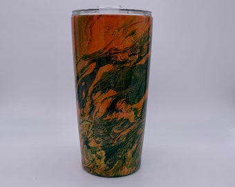 orange tumbler cup, outdoorsy gifts for him, personalized camo tumbler with straw and lid, travel water bottle, hunting gifts for men, step