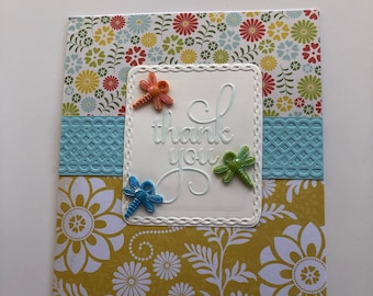 Embossed thank you card