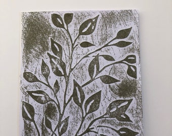 Hand embossed leaf greeting card
