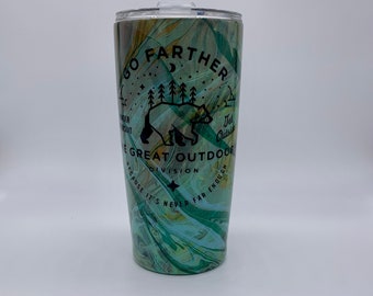 camping tumblers for women, outdoorsy gifts for him, hiking gifts for men, travel water bottle, to go coffee tumbler with straw and lid, dad