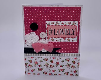 Lovely card with buttons and lace