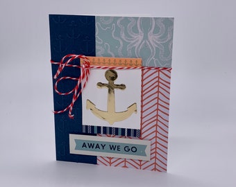 away we go card, vacation blank card