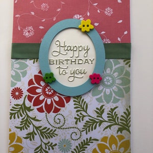 Happy birthday to you embossed card with buttons