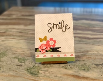 smile floral cards blank inside, thinking of you card, get well card women, encouragement cards for teacher, mom birthday card from daughter
