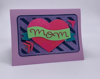 love you mom card wedding day cards for mom, blank card with envelope, Mothers Day card handmade, step mom card, mom birthday card from us