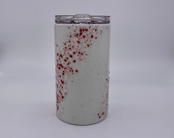 Candy cane travel cup 14 oz with lid and straw