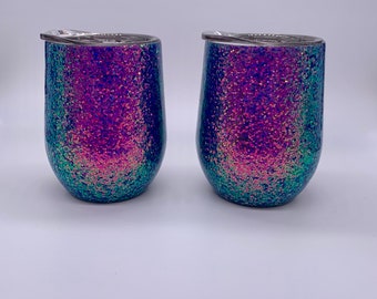 glitter wine tumblers set of 2 , Galentines day gifts, wine gifts for women, mom gift from daughter unique gifts for sisters, travel wine