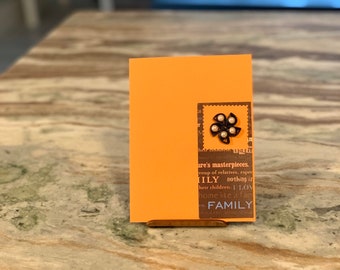 Family card with quilled flower