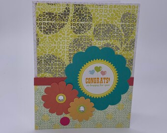 Congrats and so happy for you flower card