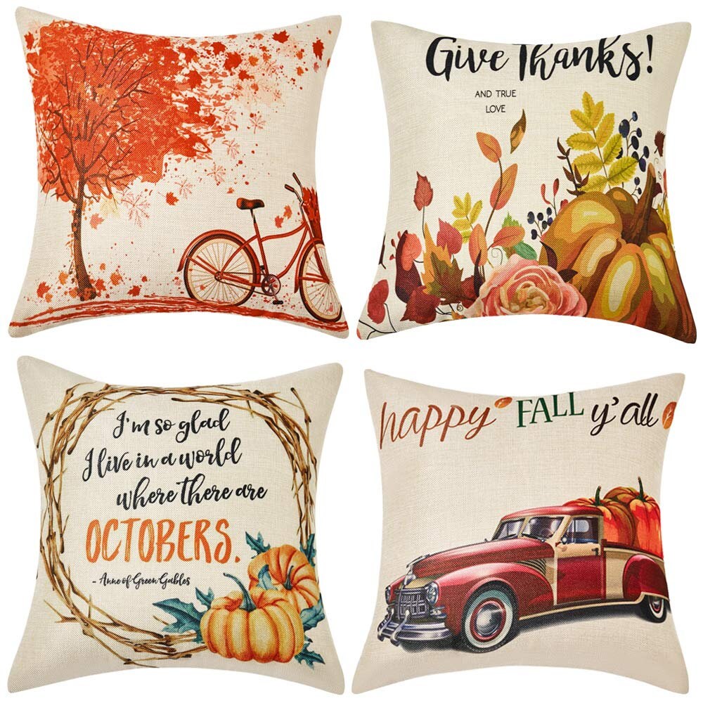 18x18/" Maple leaf Linen Cotton Throw Pillow Case Cushion Cover Home Sofa Decor