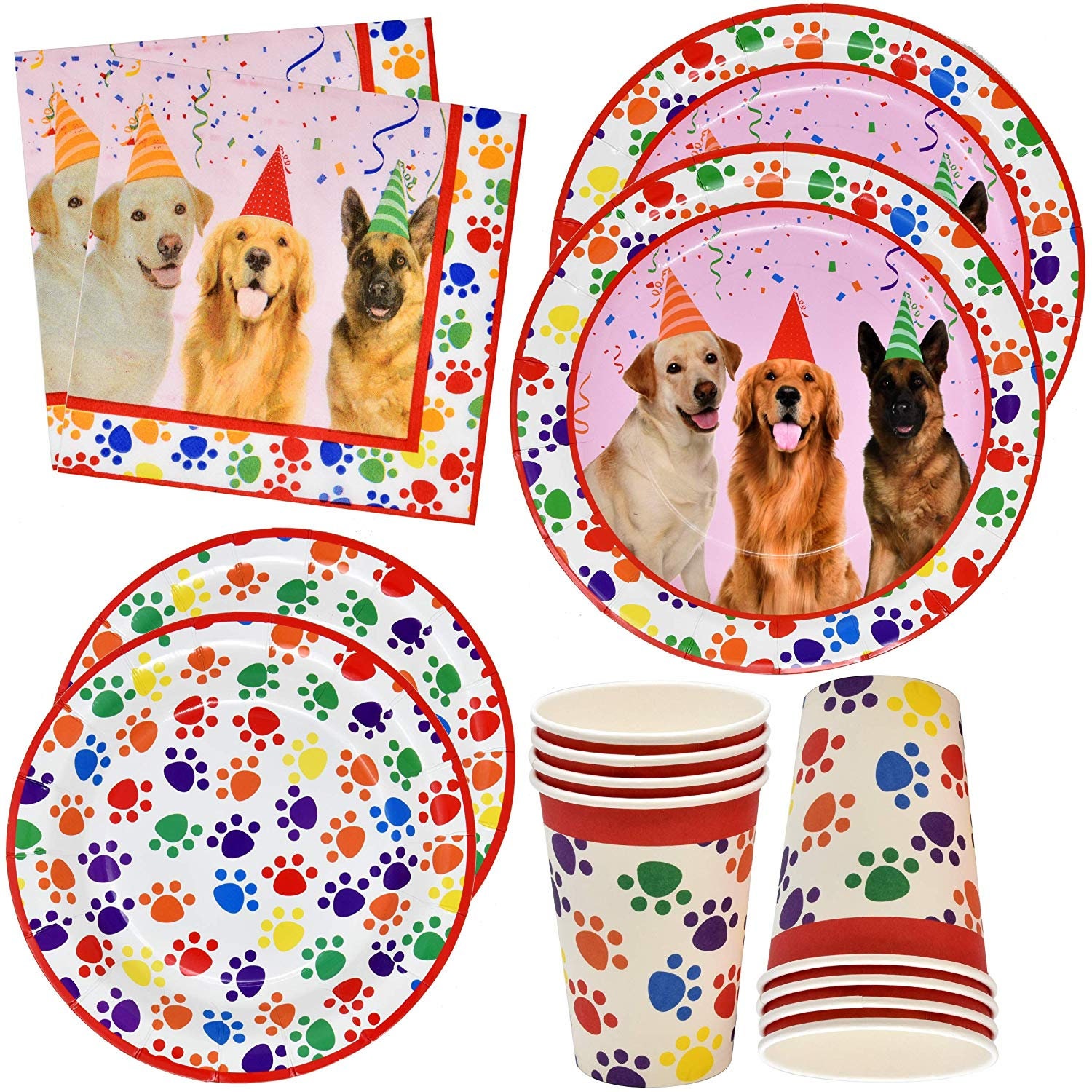 PUPPY PAWS Dog Love Pink Lunch Napkin Birthday Party Supplies free shipping