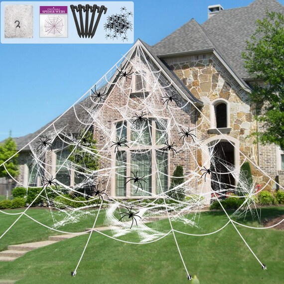 Halloween Giant Spider Web 22 9 Ft Halloween Decorations Etsy