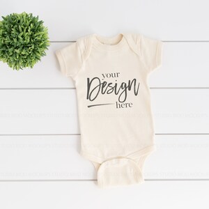 Rabbit Skins Mockup, Baby Mockup, NATURAL, Baby Bodysuit Mockup, Rabbit Skins 4400 Mockups, Baby Mock up, Baby Mock-up Stock Photo